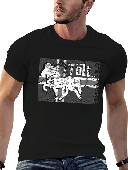 Camiseta Negra con Diseño de Caballo Tölt