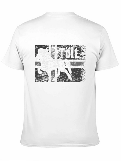 Camiseta Negra con Diseño de Caballo Tölt