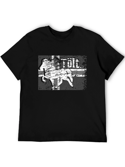Camiseta Negra con Diseño de Caballo Tölt