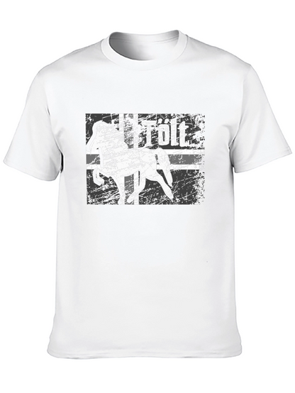 Camiseta Negra con Diseño de Caballo Tölt