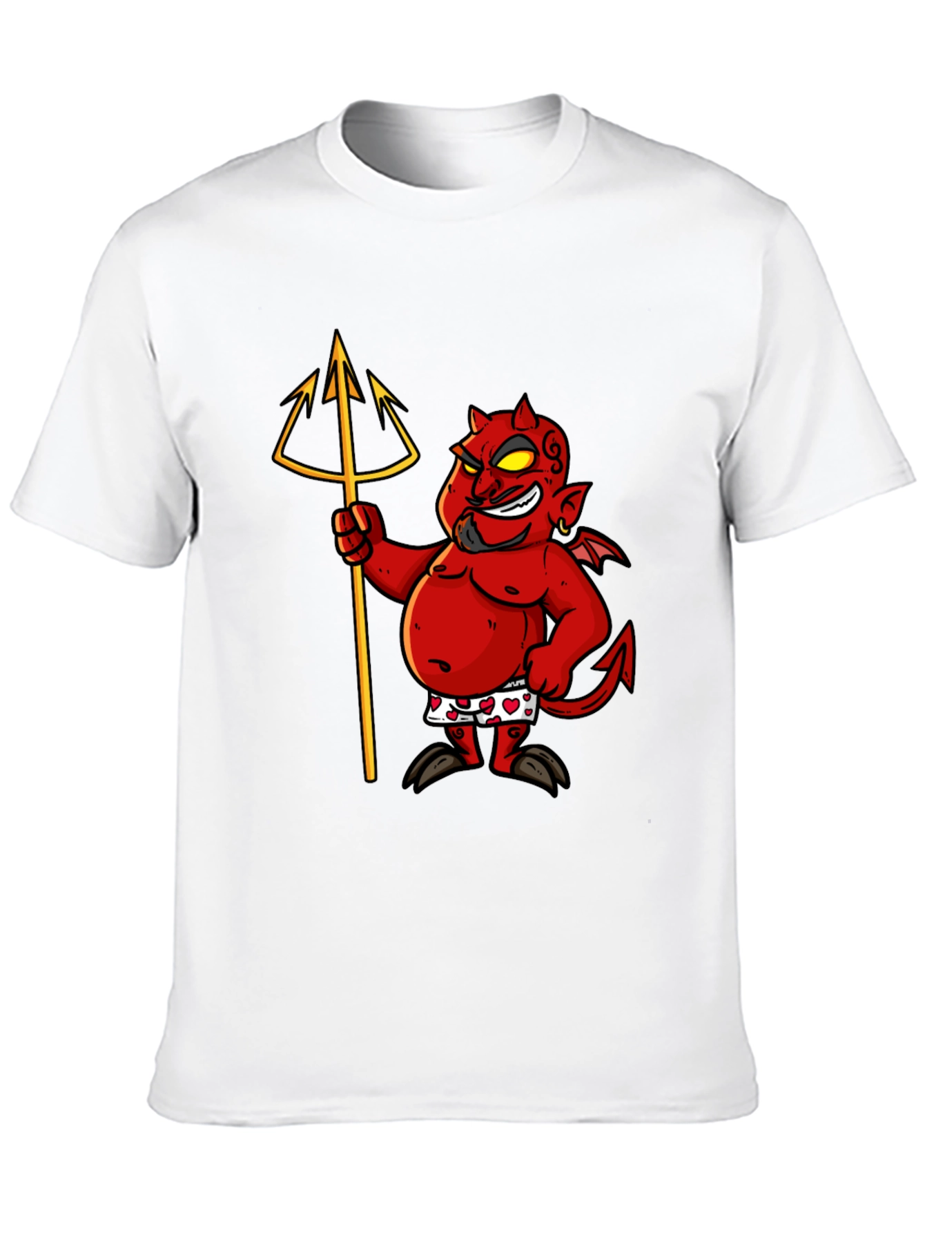 Camiseta Negra con Diseño de Diablo Divertido