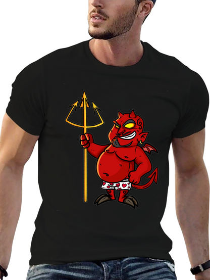 Camiseta Negra con Diseño de Diablo Divertido