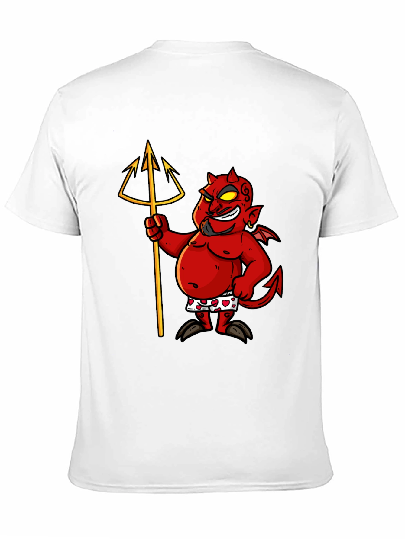 Camiseta Negra con Diseño de Diablo Divertido