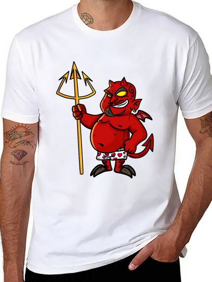 Camiseta Negra con Diseño de Diablo Divertido