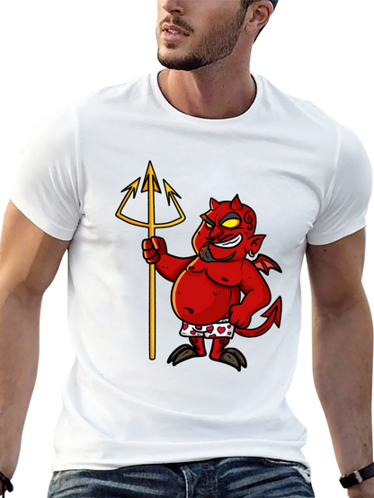 Camiseta Negra con Diseño de Diablo Divertido