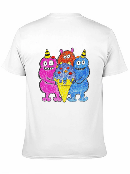 Camiseta Negra con Monstruos Amantes del Helado