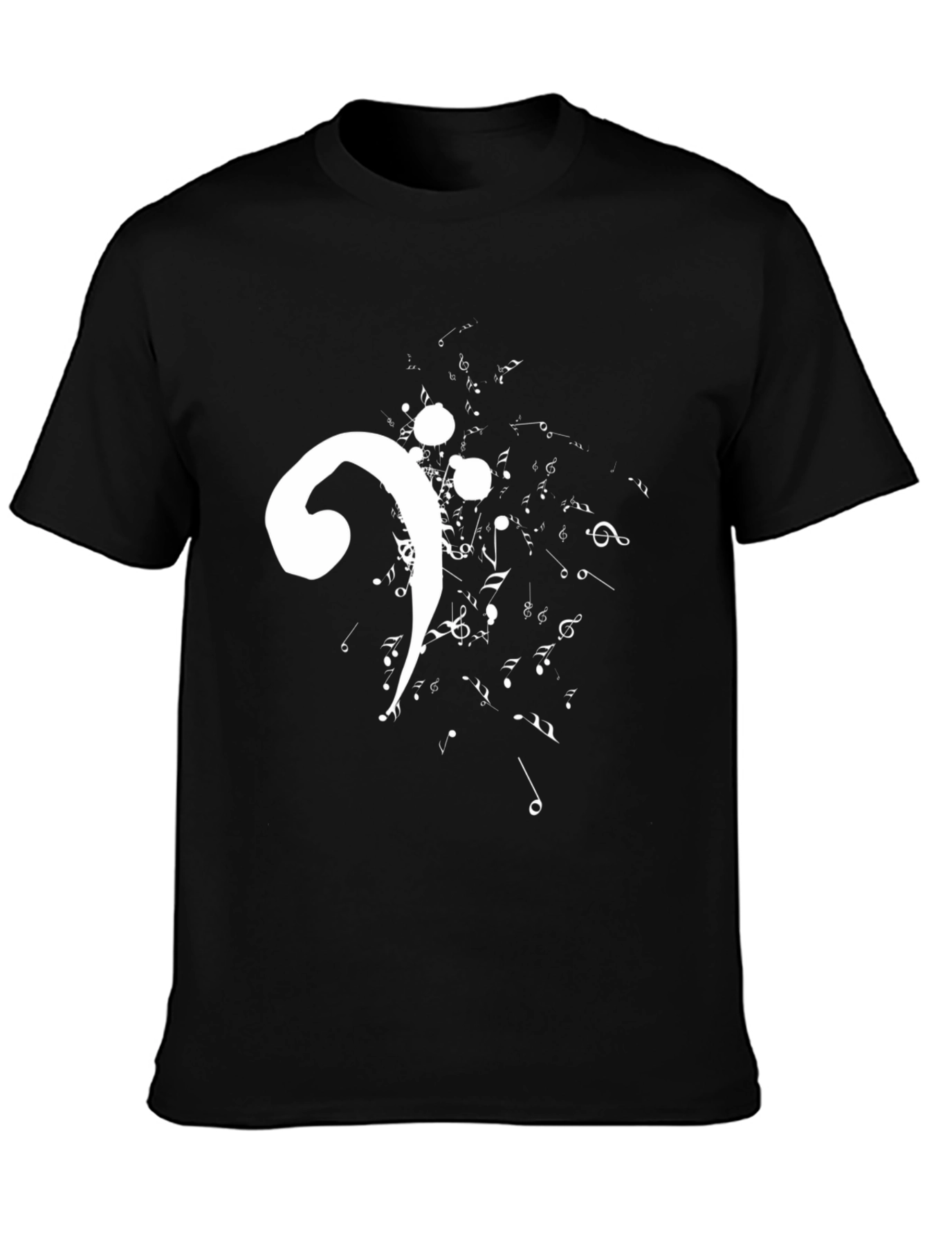 Camiseta Negra con Clave de Fa Musical