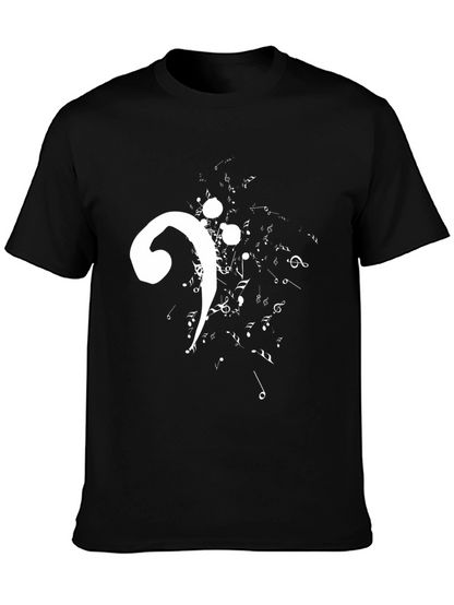 Camiseta Negra con Clave de Fa Musical