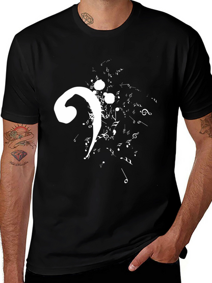 Camiseta Negra con Clave de Fa Musical