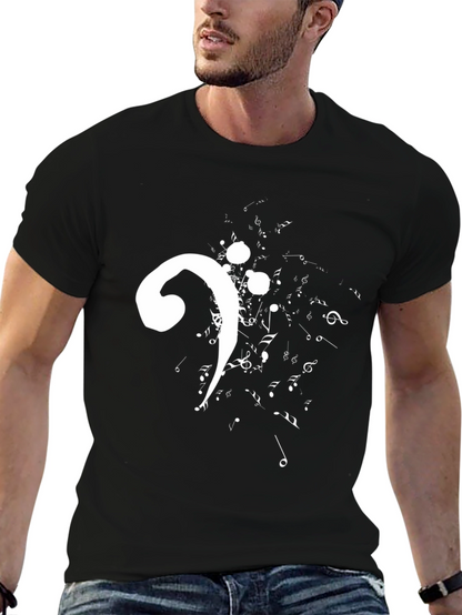 Camiseta Negra con Clave de Fa Musical