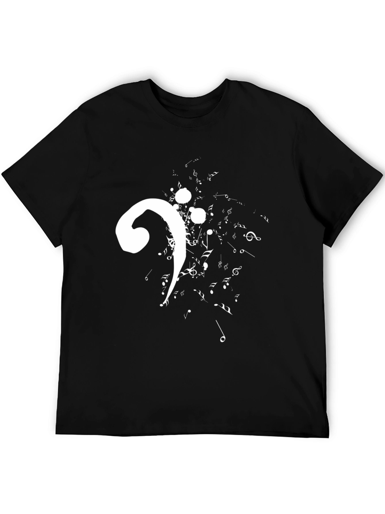 Camiseta Negra con Clave de Fa Musical