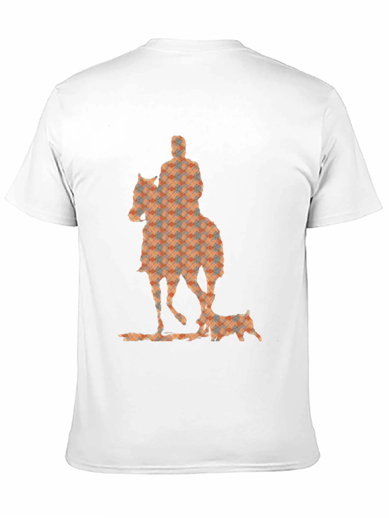 Camiseta Negra con Estampado de Jinete y Perro