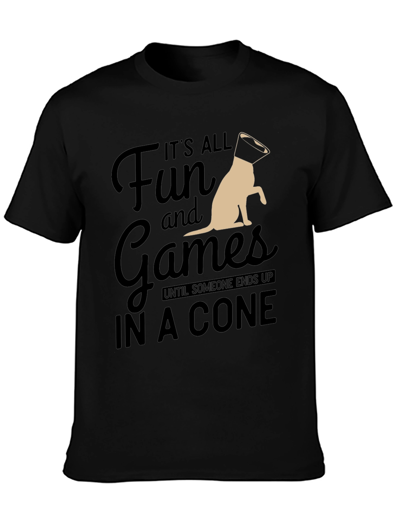 Camiseta Negra: Diversión y Juegos Hasta el Cono