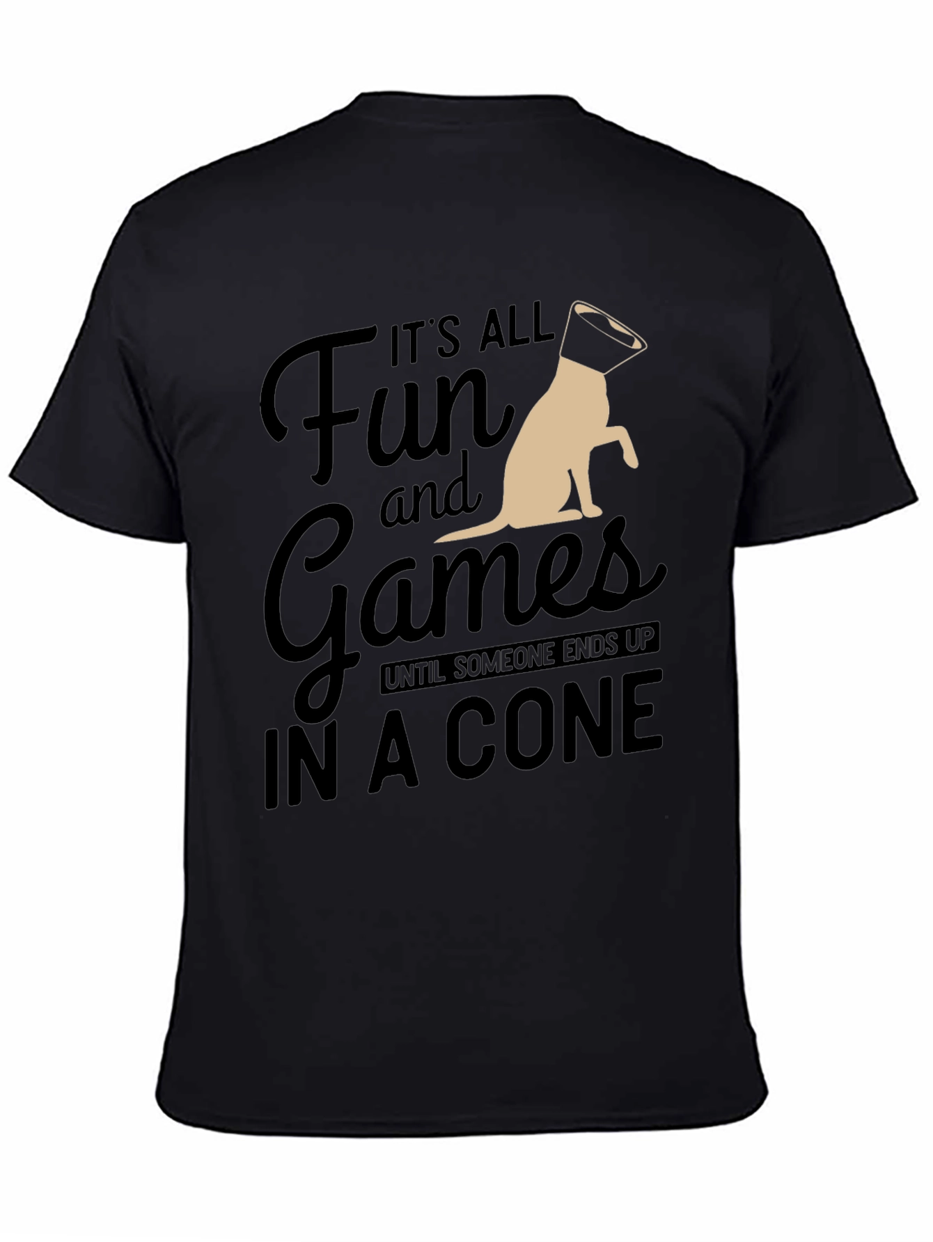 Camiseta Negra: Diversión y Juegos Hasta el Cono