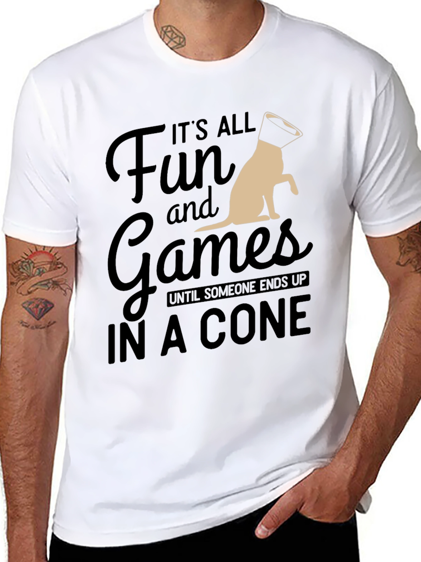 Camiseta Negra: Diversión y Juegos Hasta el Cono