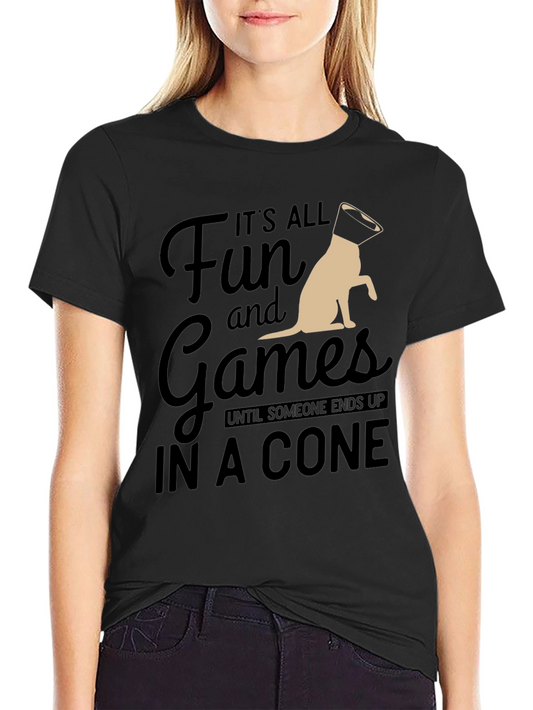 Camiseta Negra: Diversión y Juegos Hasta el Cono