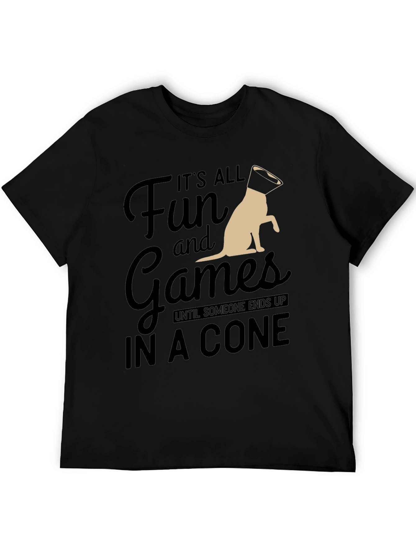 Camiseta Negra: Diversión y Juegos Hasta el Cono