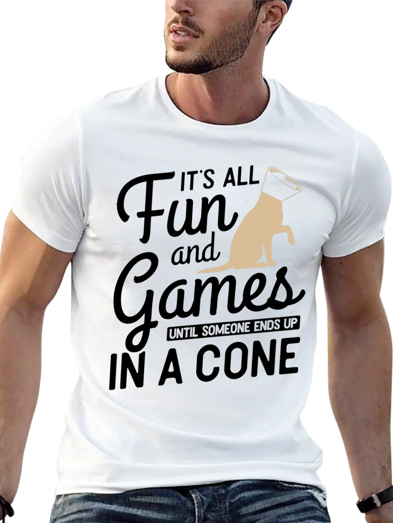 Camiseta Negra: Diversión y Juegos Hasta el Cono
