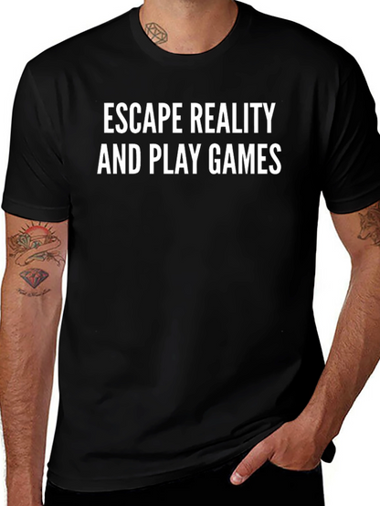 Camiseta Negra: Escape de la Realidad y Juega