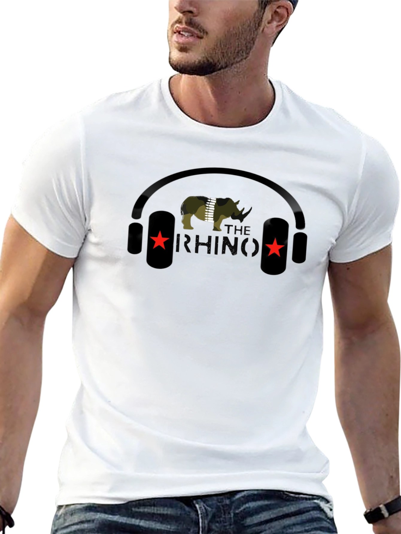 Camiseta Negra: Rhino Musical