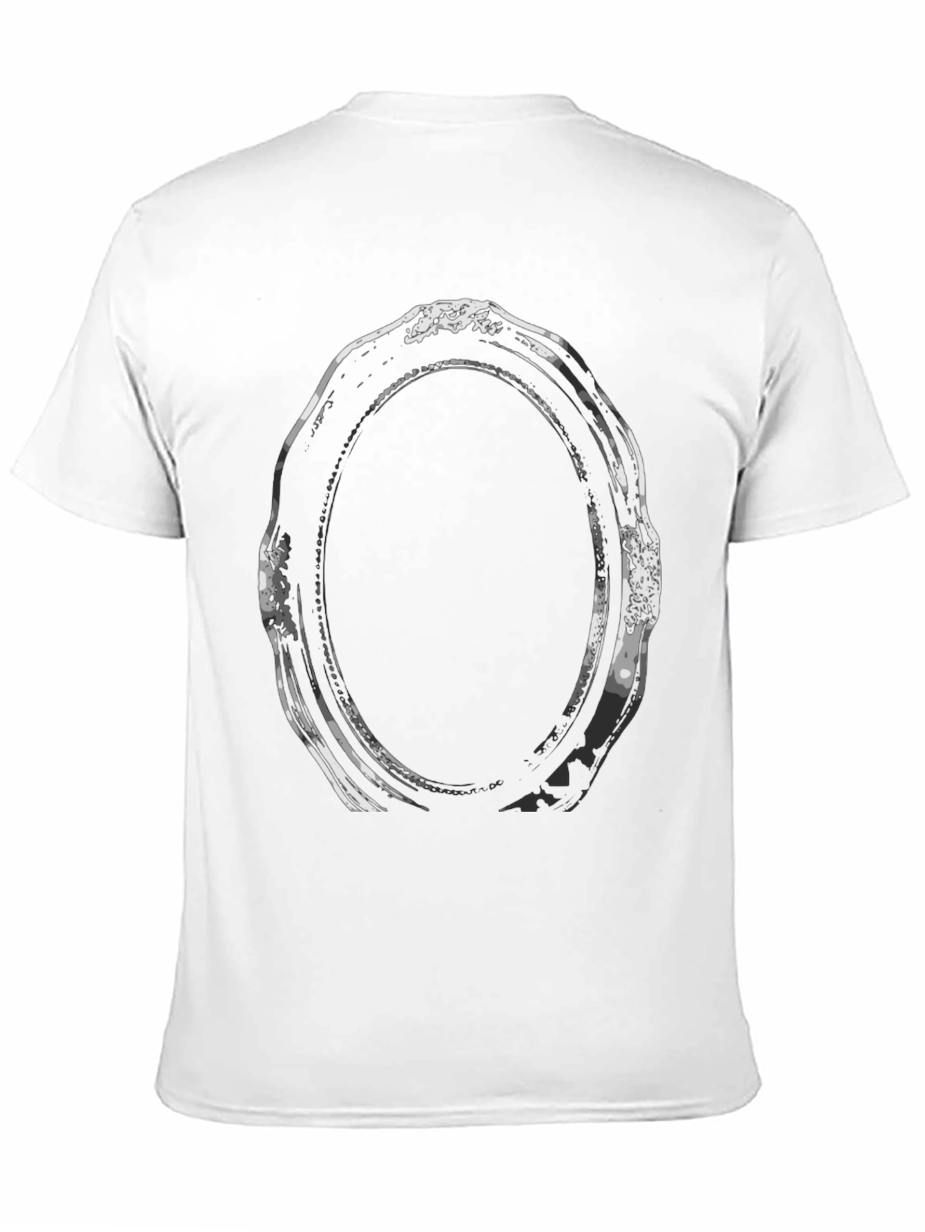 Camiseta Negra con Diseño de Marco Ovalado