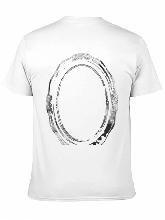 Camiseta Negra con Diseño de Marco Ovalado