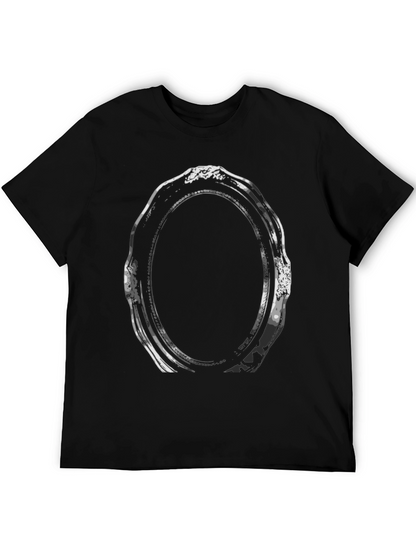 Camiseta Negra con Diseño de Marco Ovalado