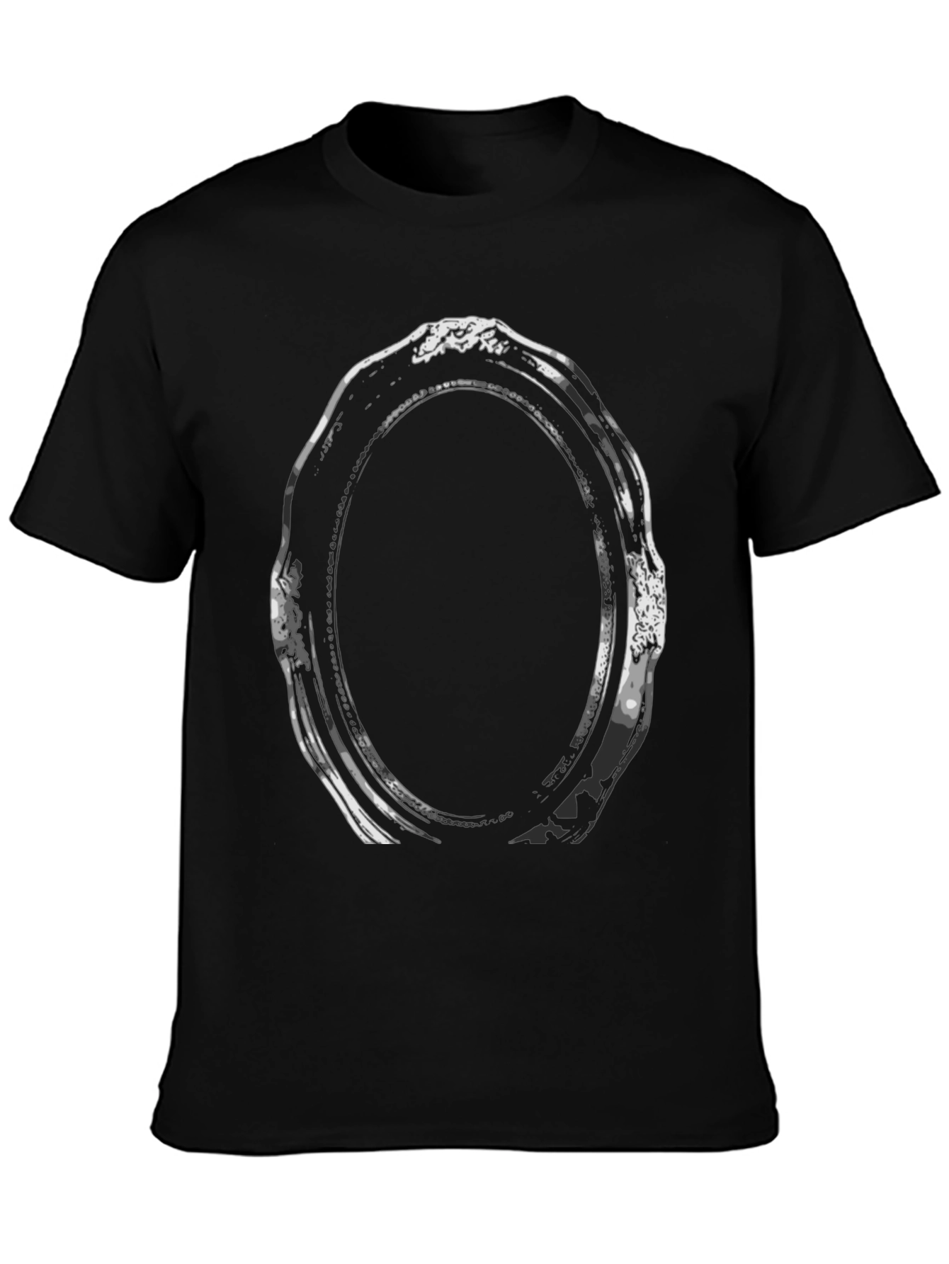 Camiseta Negra con Diseño de Marco Ovalado