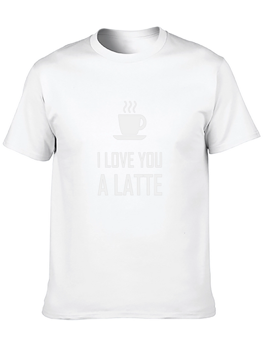 Camiseta Negra I Love You a Latte para Amantes del Café