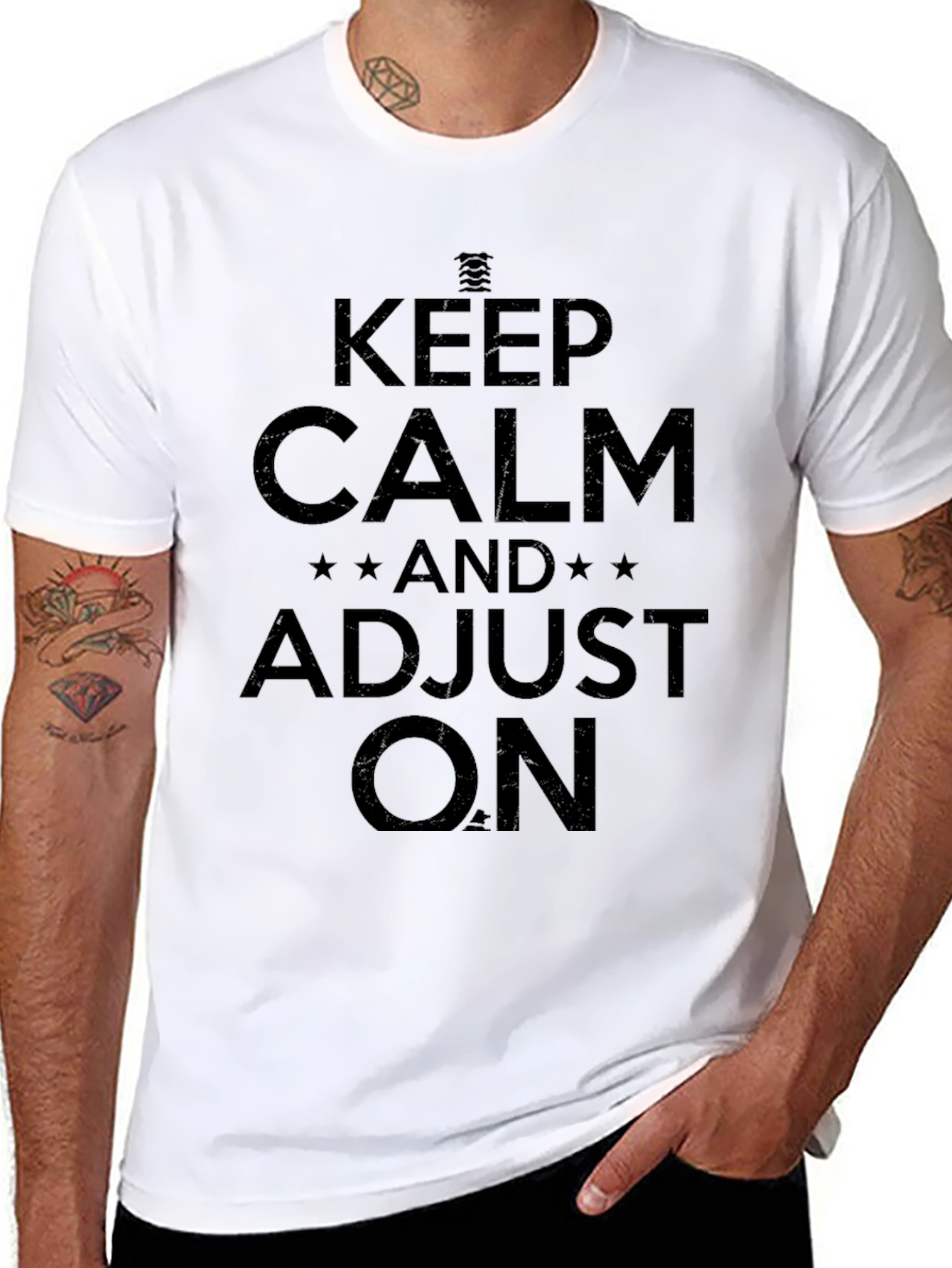 Camiseta Negra Keep Calm Adjust On
