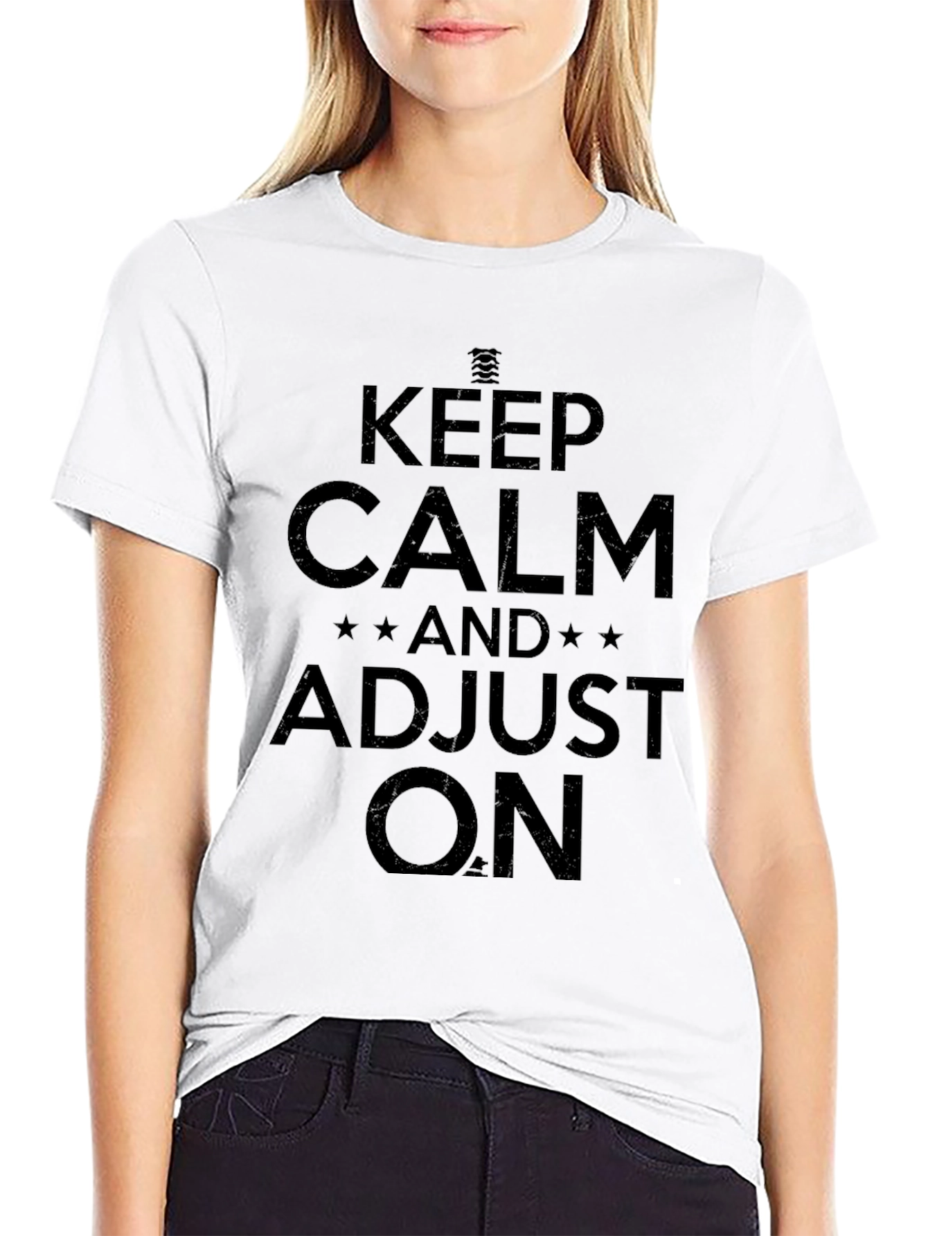 Camiseta Negra Keep Calm Adjust On