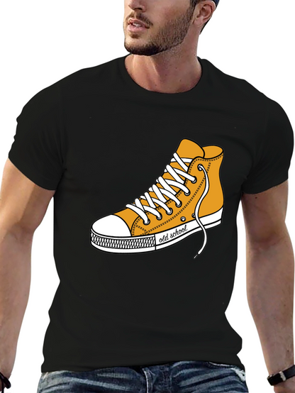 Camiseta Negra con Diseño de Tenis Old School