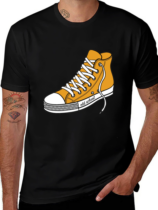 Camiseta Negra con Diseño de Tenis Old School