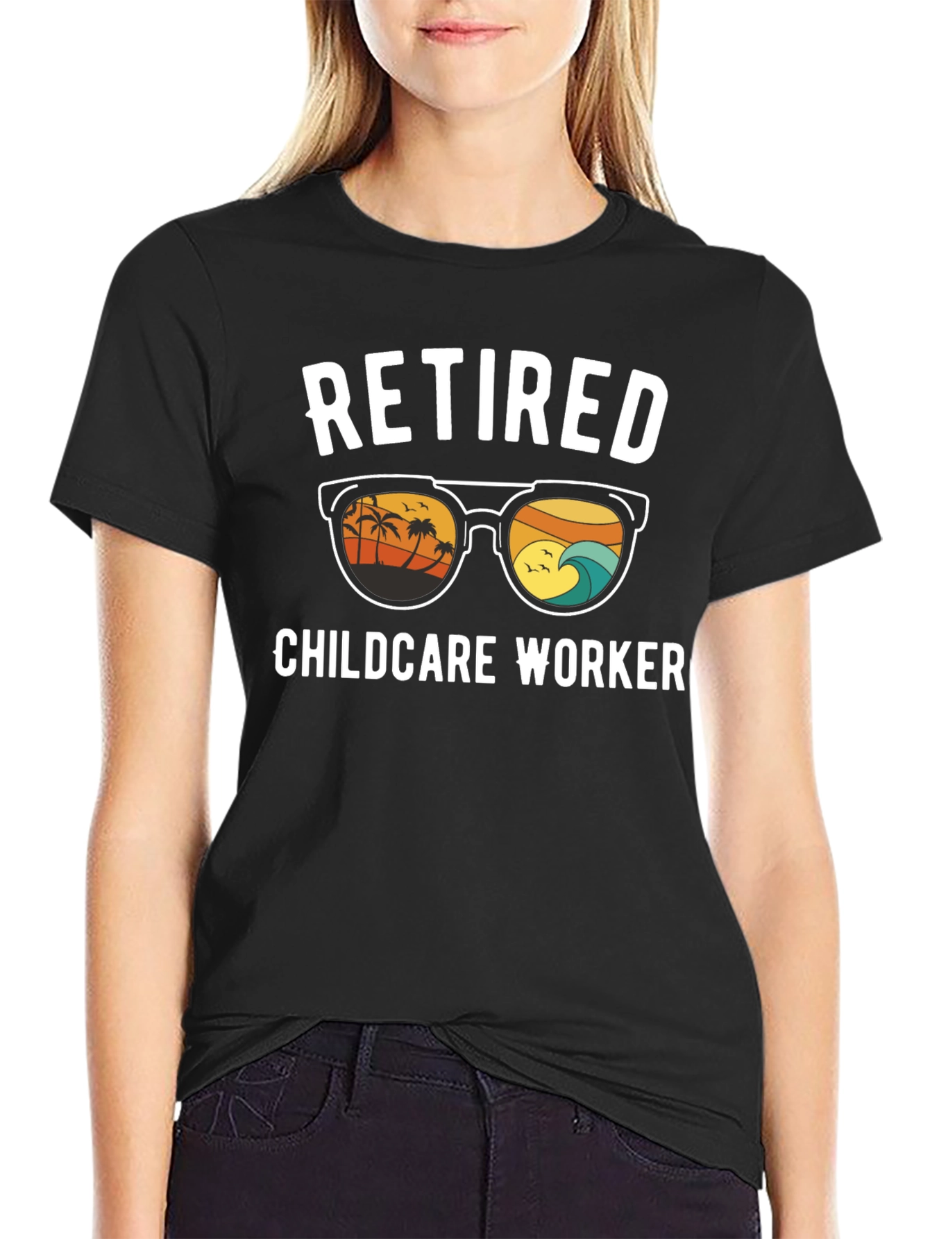 Camiseta Negra de Jubilación para Cuidador Infantil
