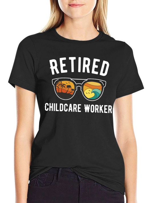 Camiseta Negra de Jubilación para Cuidador Infantil