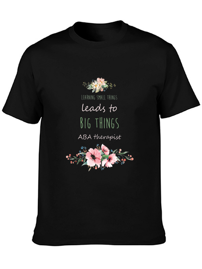Camiseta Negra Aprender Pequeñas Cosas Lleva a Grandes Cosas