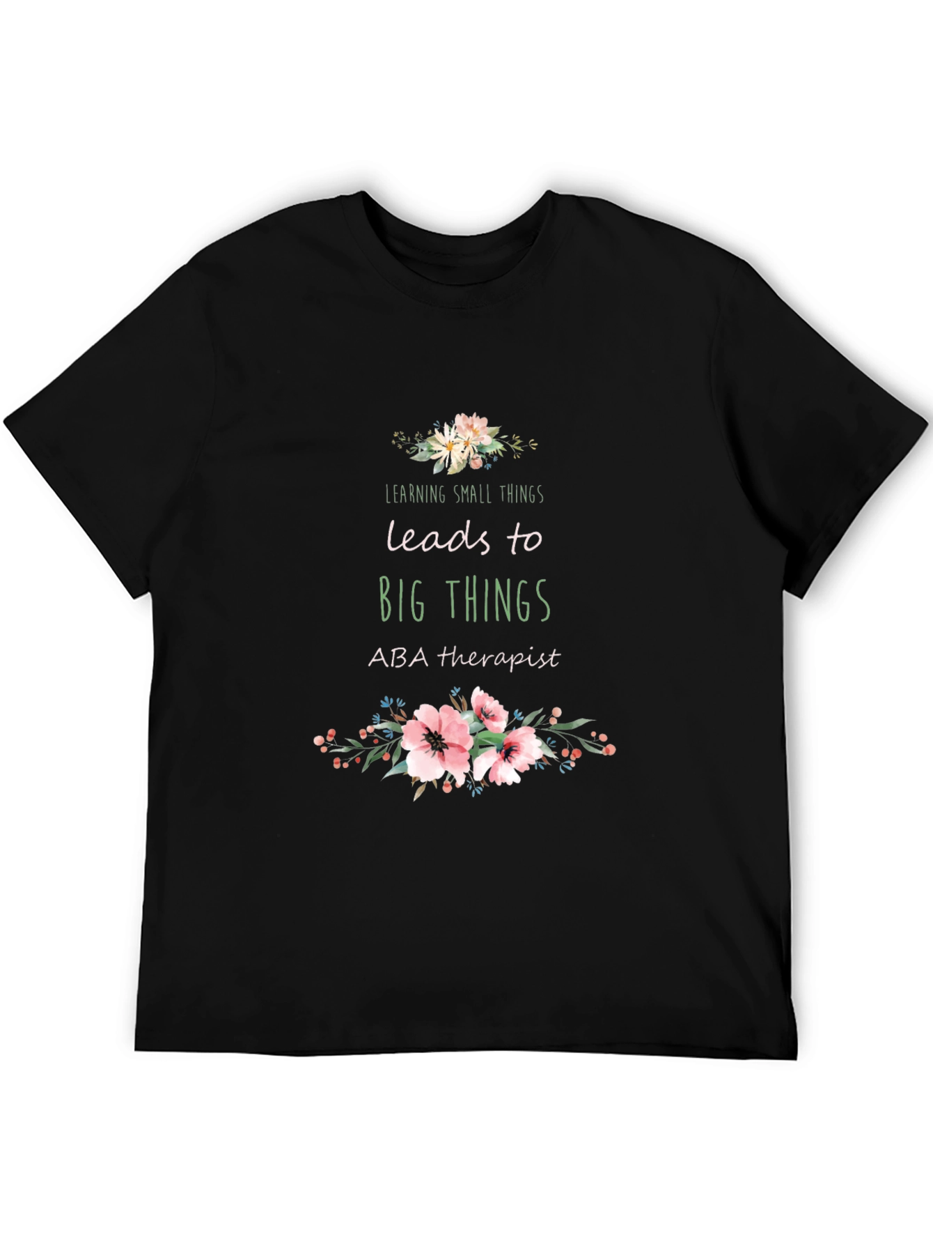 Camiseta Negra Aprender Pequeñas Cosas Lleva a Grandes Cosas