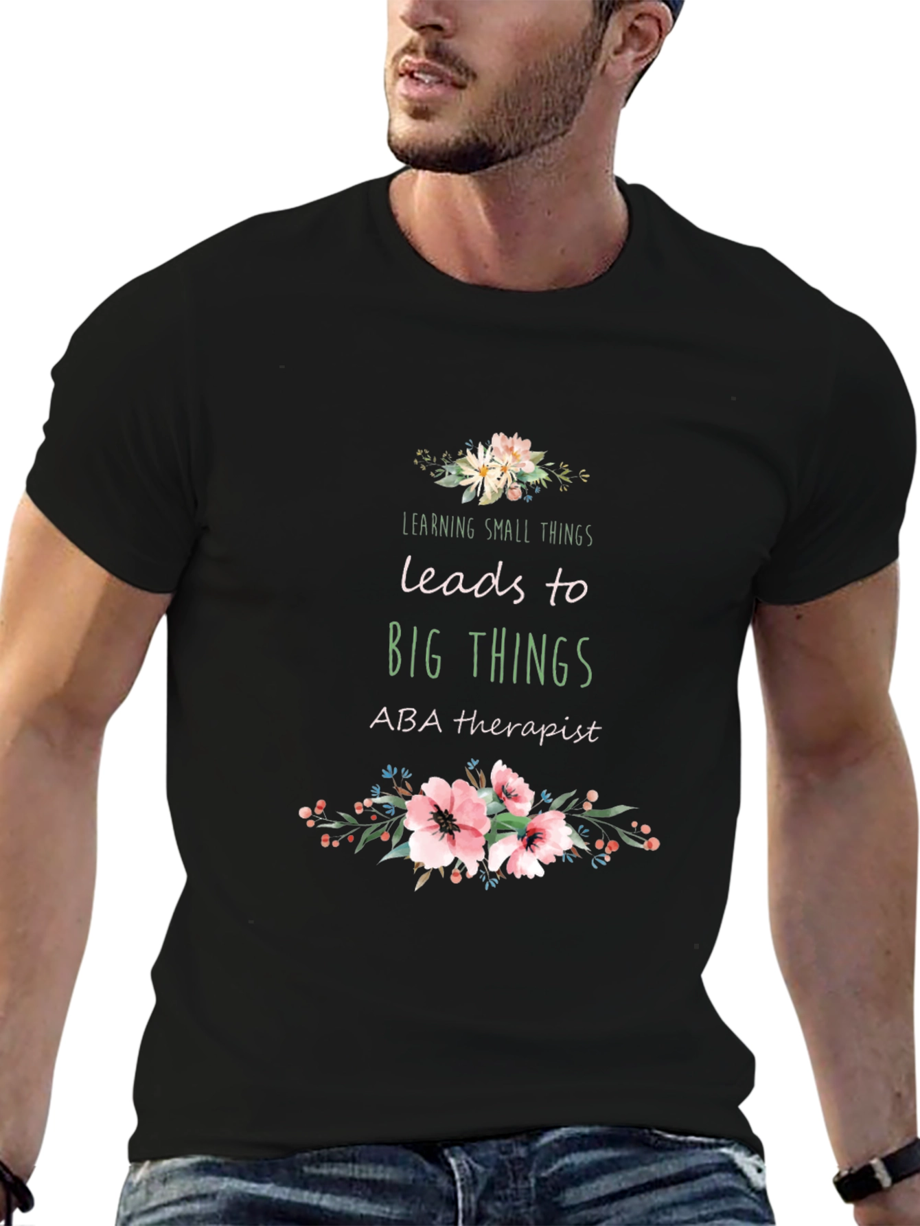 Camiseta Negra Aprender Pequeñas Cosas Lleva a Grandes Cosas