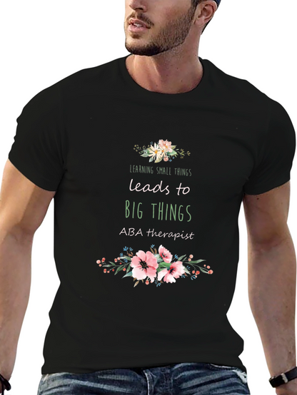 Camiseta Negra Aprender Pequeñas Cosas Lleva a Grandes Cosas