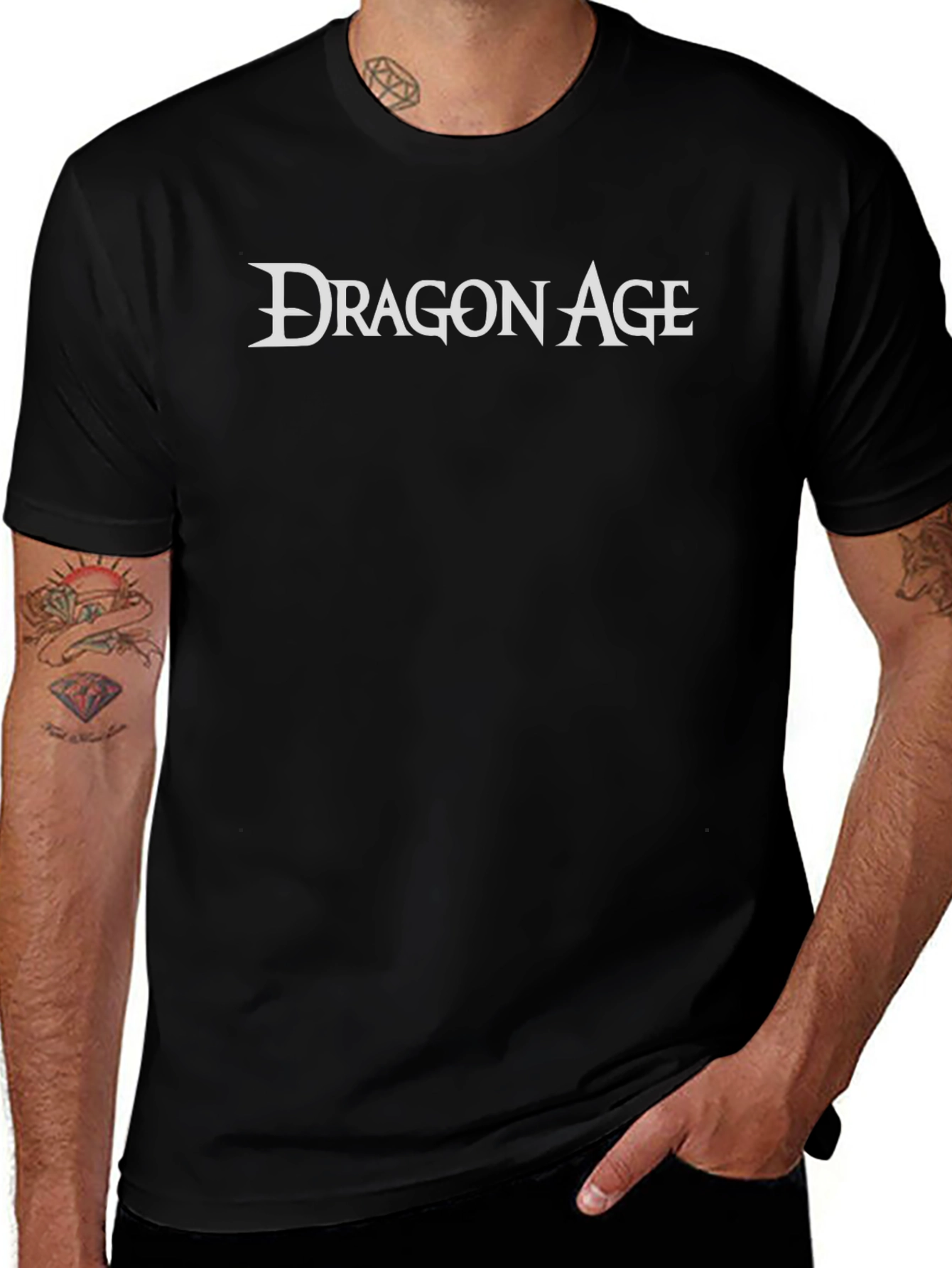 Camiseta Negra Dragon Age para Hombre