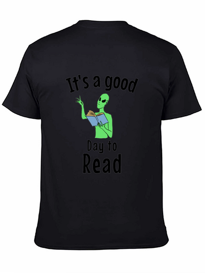 Camiseta Negra Día para Leer con Alien Lector