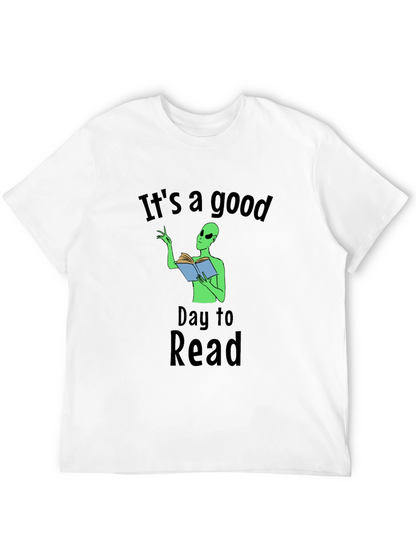 Camiseta Negra Día para Leer con Alien Lector