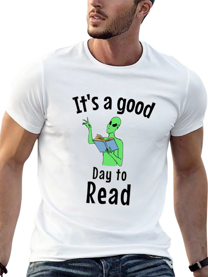 Camiseta Negra Día para Leer con Alien Lector