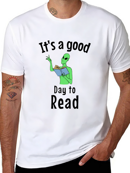 Camiseta Negra Día para Leer con Alien Lector