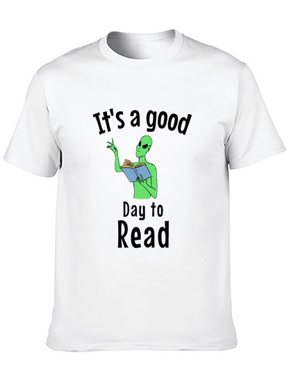 Camiseta Negra Día para Leer con Alien Lector
