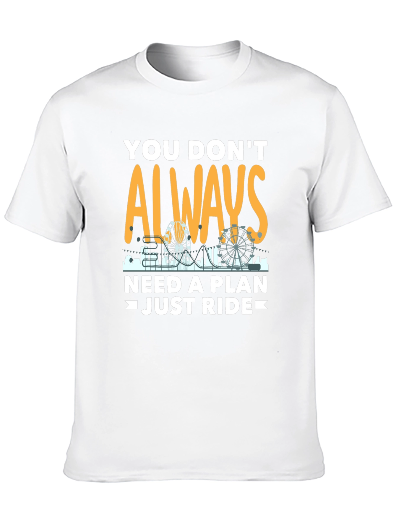 Camiseta Negra con Diseño de Parque de Atracciones