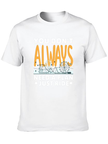Camiseta Negra con Diseño de Parque de Atracciones
