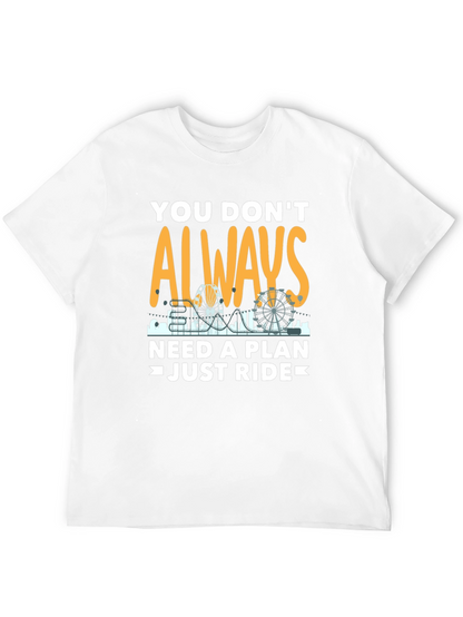 Camiseta Negra con Diseño de Parque de Atracciones