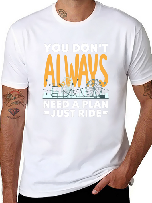Camiseta Negra con Diseño de Parque de Atracciones