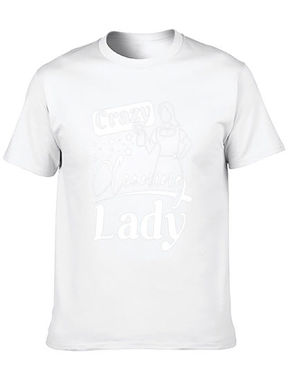 Camiseta Negra Crazy Cleaning Lady